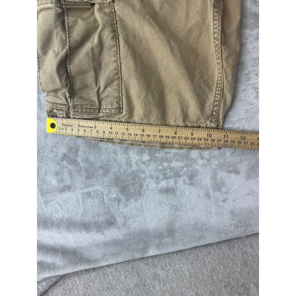 Denim & Supply Ralph Lauren Mens Khaki Cargo Shorts Union Jack Patch Size 33